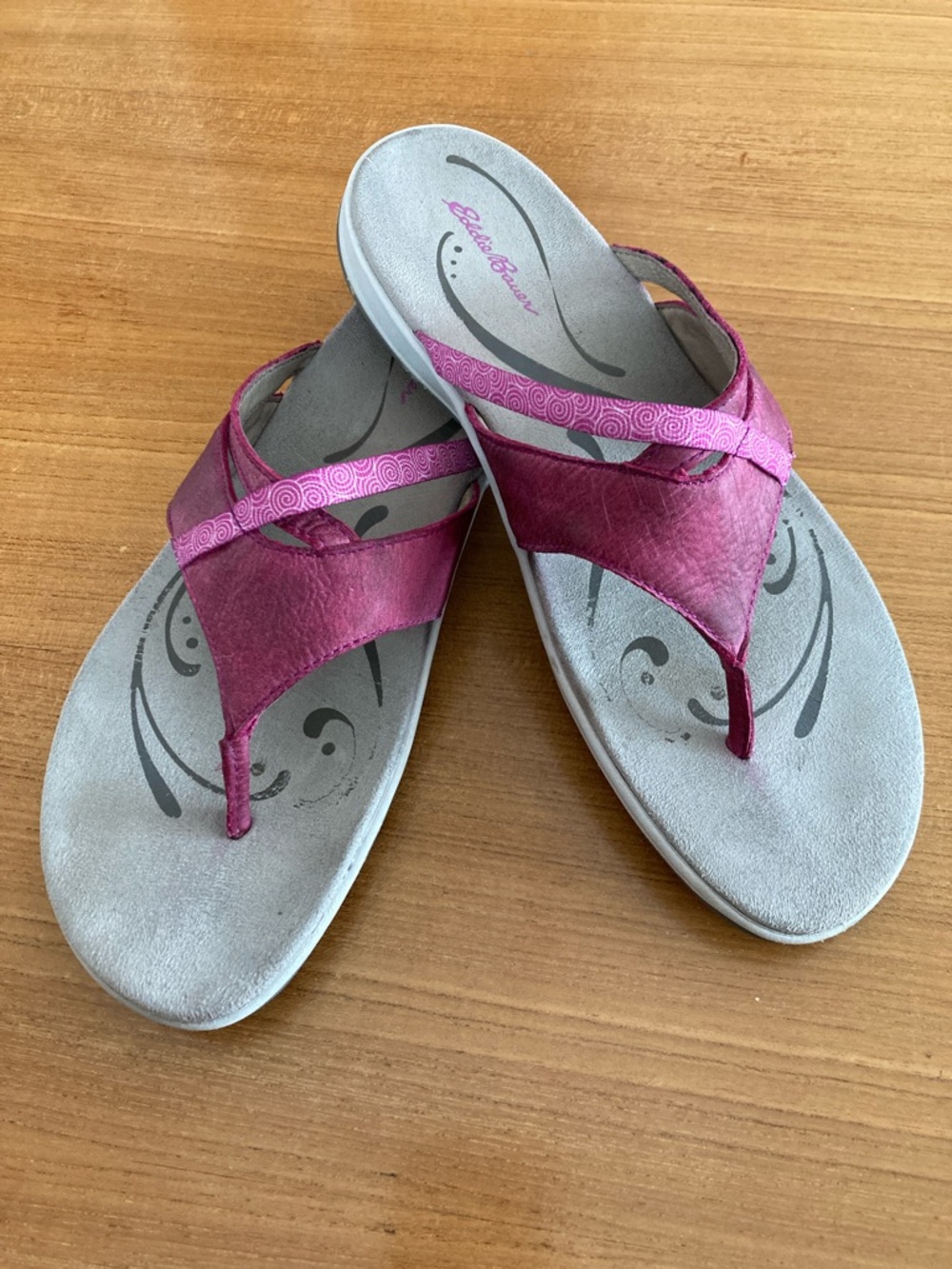 Eddie Bauer Pink Crisscross Thong Sandals